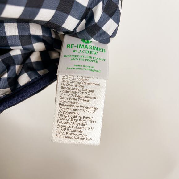 J Crew Womens Small Navy Blue Puffer Vest Quilted With Snap Pockets Gold Zipper - Picture 8 of 10